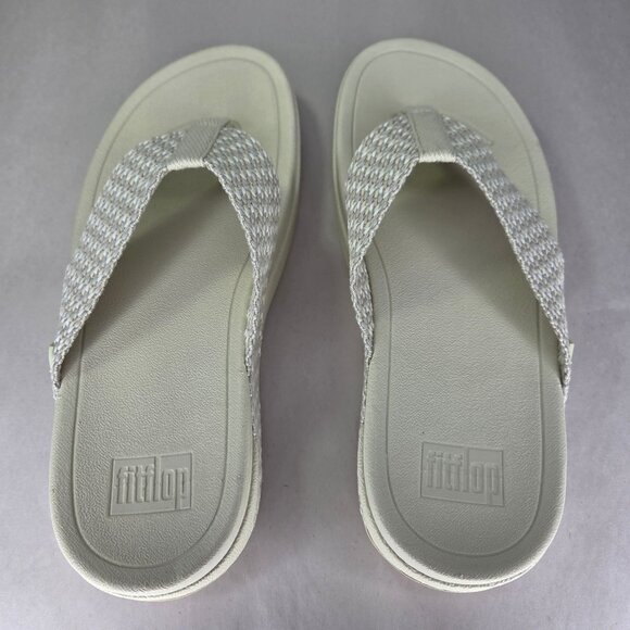 NWOT FitFlop Women's Surfa Multi-Tone Webbing Toe-Post Sandals - Paris Beige - Picture 4 of 6